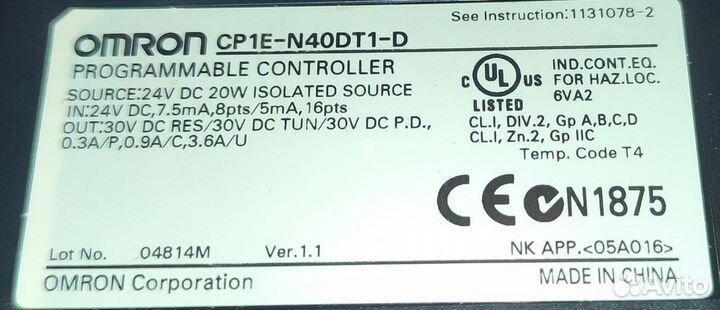 Plc Omron cp1e-n40dt1-d