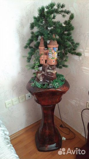 Декоративный напольный фонтан с водопадом