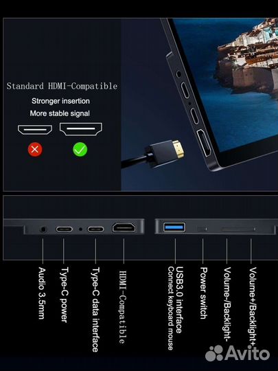 Сенсорный портативный монитор