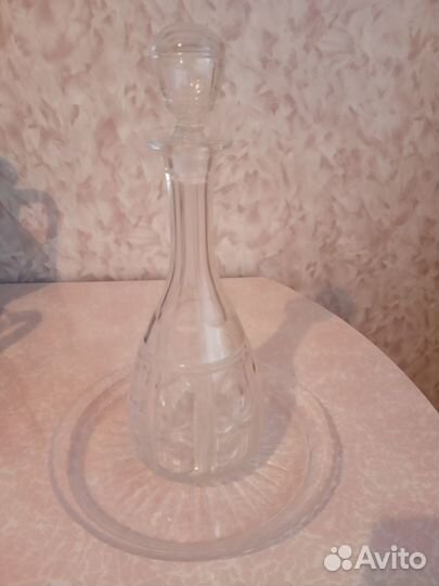 Графины,стаканы, поднос хрустальный