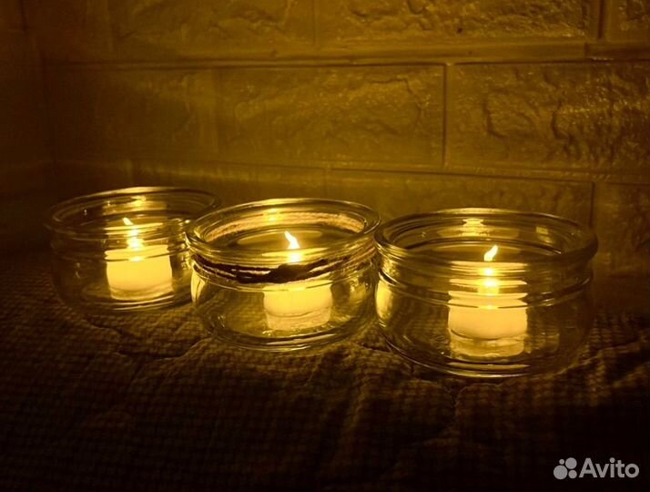 Баночки для свечей; подсвечник