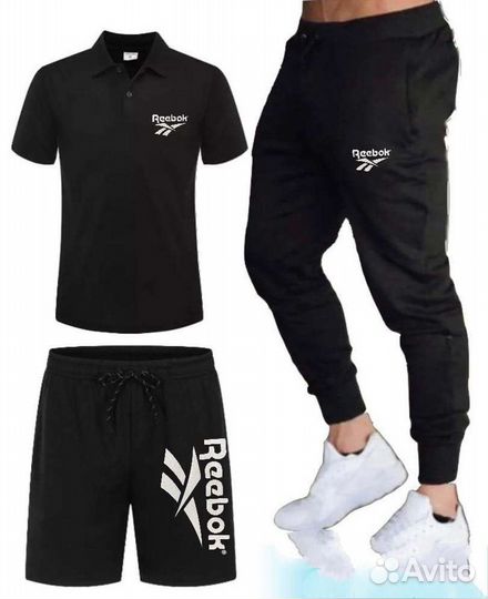 Спортивный костюм, поло Reebok+ шорты+ трико