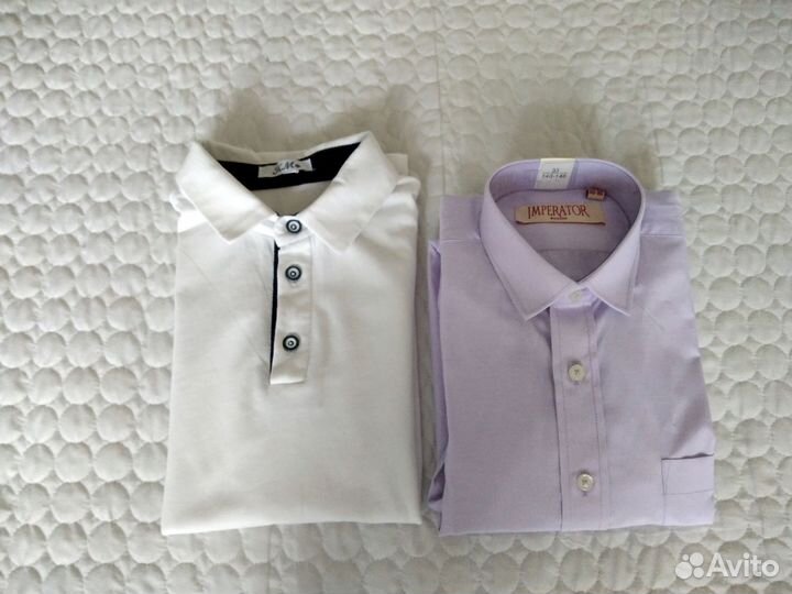Новая рубашка и поло для мальчика 140 пакетом