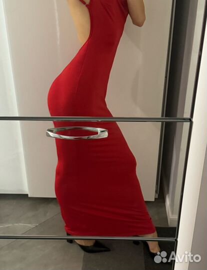 Вечернее летнее красное платье