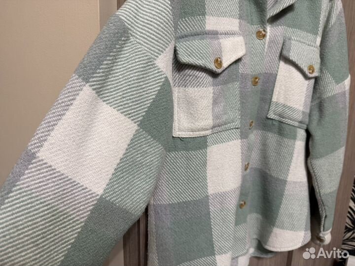 Рубашка теплая оверсайз женская