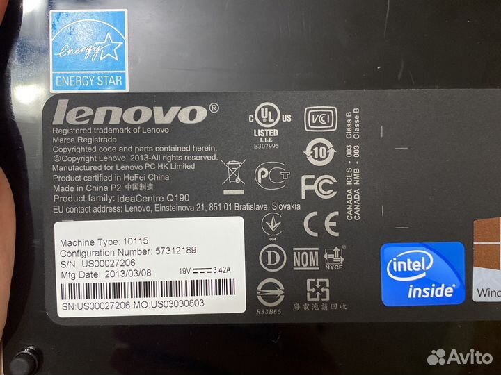 Неттоп lenovo ideaCentre Q190