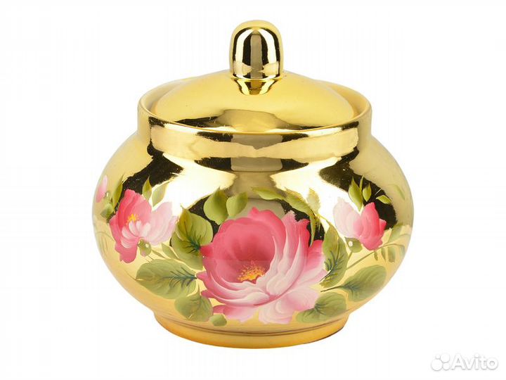 Сахарница «Пионы на золотом»