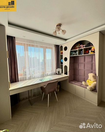 Шкаф в детскую с рабочей зоной