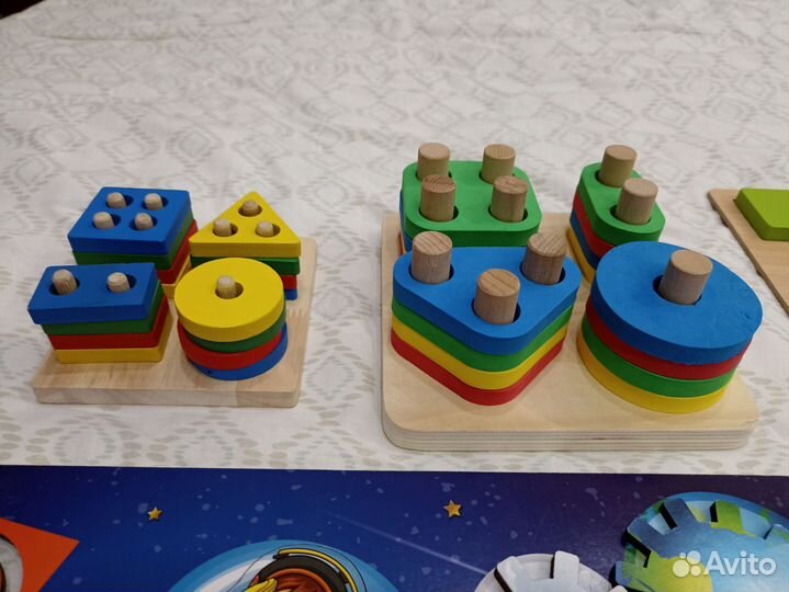 Развивающие игрушки для малышей пакетом деревянны