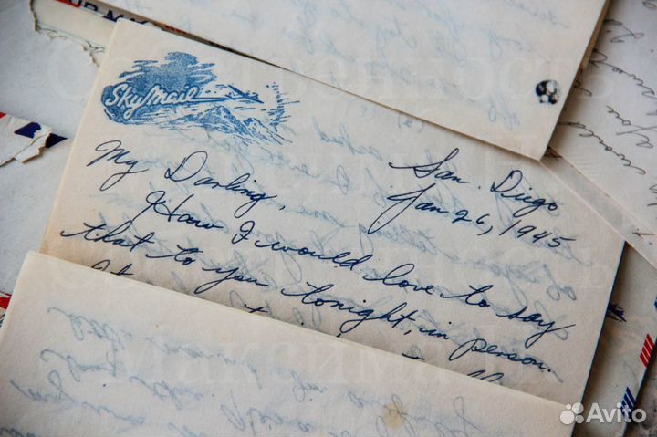 Набор из 9 писем в конвертах с марками, США, 1946