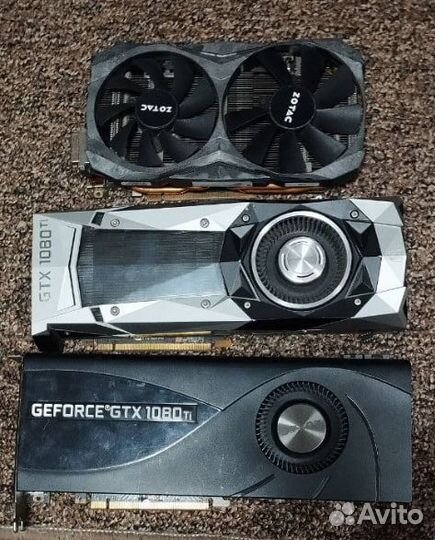 Видеокарты Лот 7 штук нерабочие Geforce 1080TI