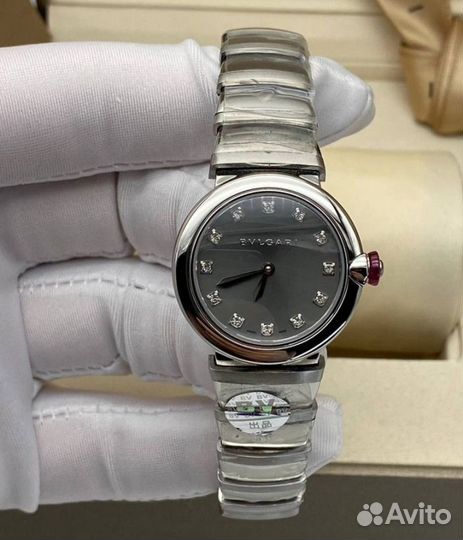 Часы женские серые Bvlgari