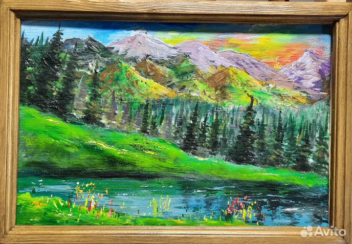 Картина маслом пейзаж,аляски