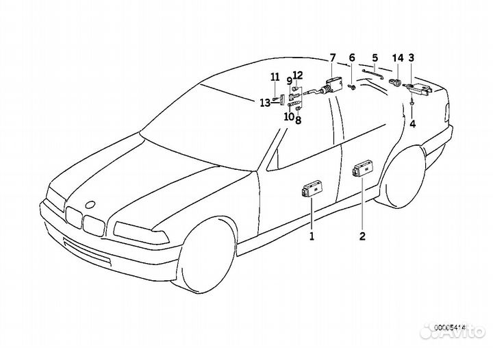 Актуатор (центральный замок) BMW E34, E36
