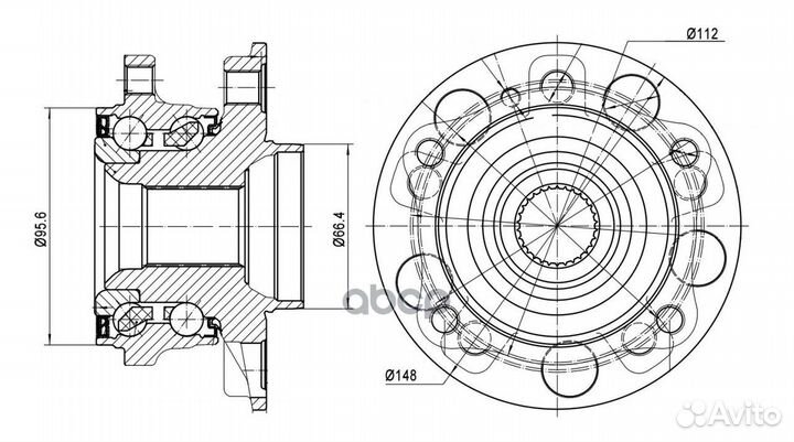 Ступица с подшипником MB S(W222) перед. MR1547