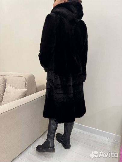 Шуба норковая 48 50 с капюшоном