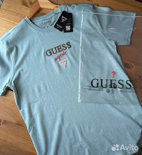 Футболка мужская Guess голубая новая Турция