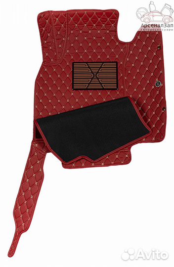 3D коврики из экокожи Toyota Camry бордового цвета