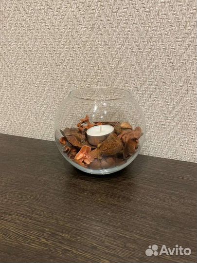 Ваза круглая стеклянная