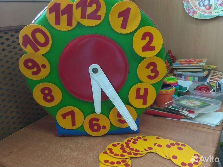 Часики, мягкий модуль развивающий