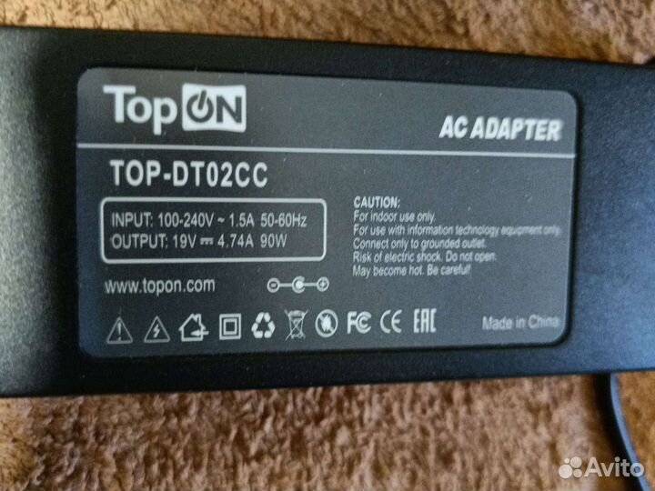 Блок питания TopOn 19v 90w 5.5x2.5