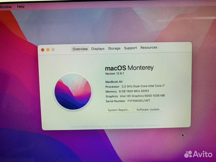 Macbook Air 13 2017 i7 256gb