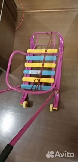 Детские санки ника с колёсами бу