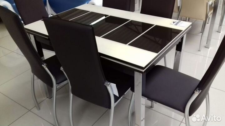 Стол обеденный Аполлон стекло 0,9 м