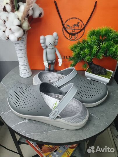 Crocs Lite Ride серые и синие р.40,41,42,43,44