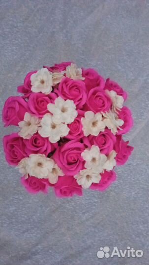 Букет из мыльных роз