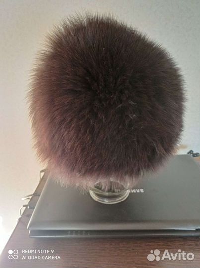 Шапка новая вязаная меховая