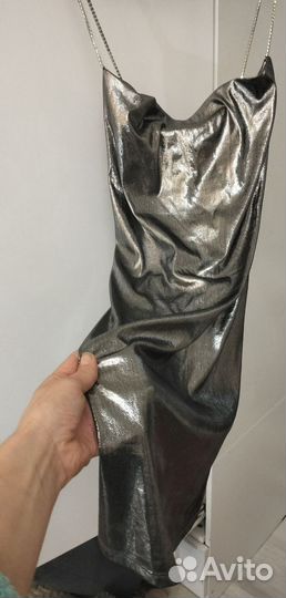 Платье вечернее коктейльное серебро 42 44