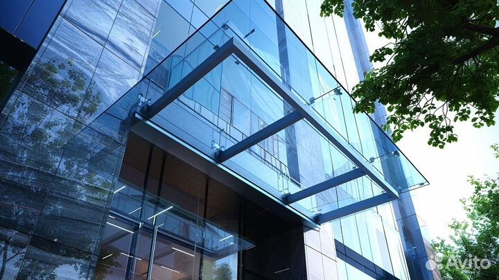 Стеклянный козырек, навес