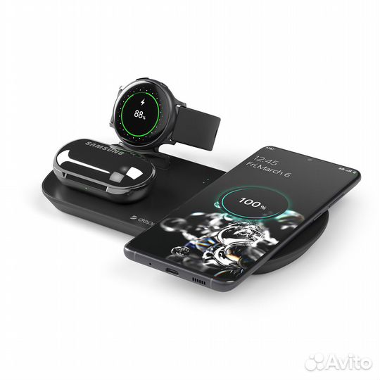 Беспроводное зарядное устройство Deppa 3в1 17,5W д