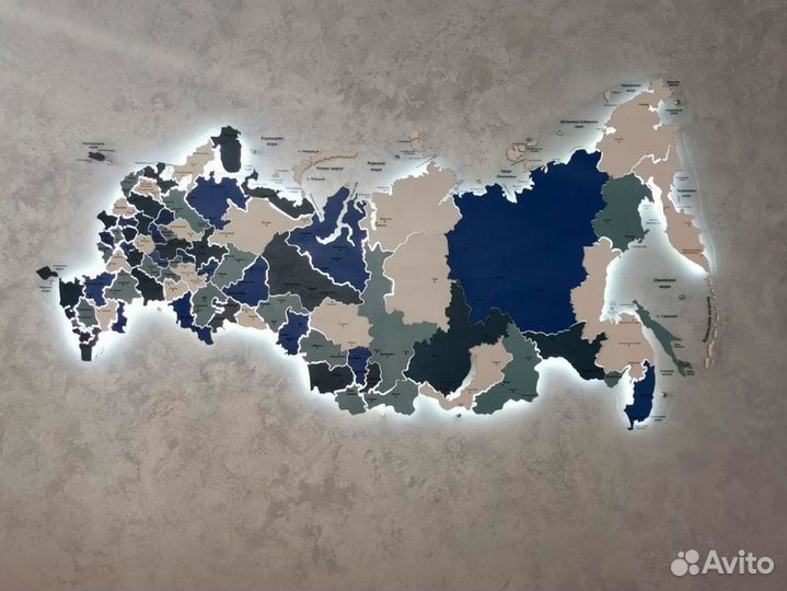 Карты России из дерева Ангарск