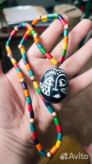 Бусы унисекс укороченные на резинке