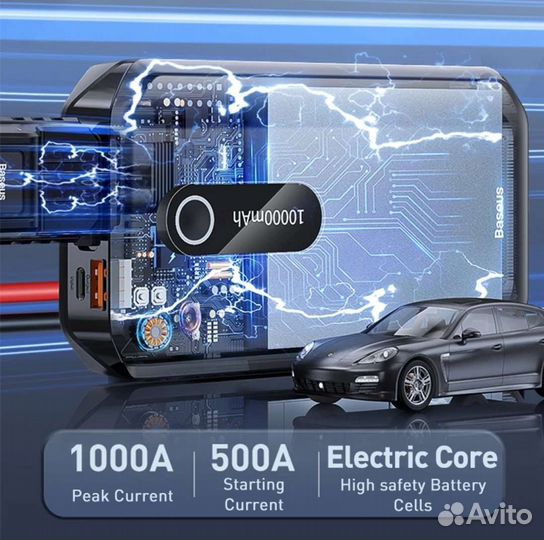 Автомобильное пусковое устройство Baseus 10000мАч