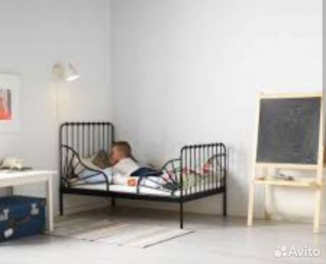 Растущая кровать IKEA Minnen,черный,85/205