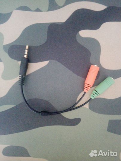 Переходник 2x3.5 jack на 3.5 jack trrs