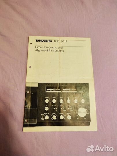 Полный оригинальный сервис мануал Tandberg TCD3014