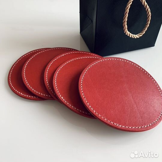 Набор подставок из кожи под бокалы/кружки/стаканы