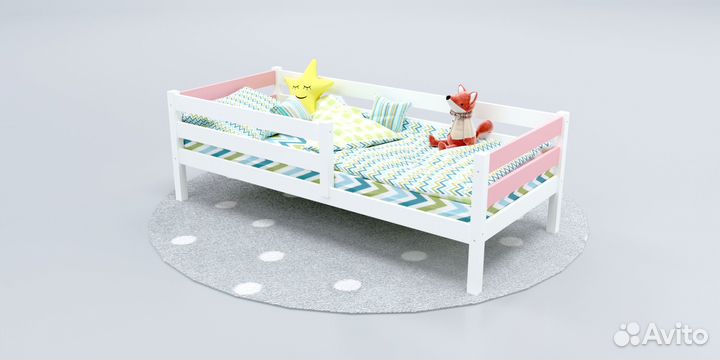 Одноярусная детская кровать безопасная