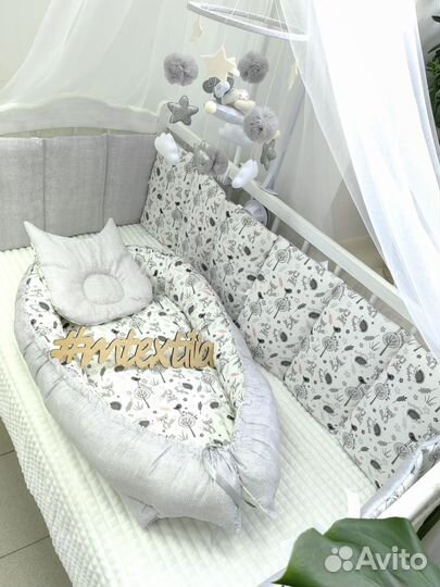 Бортики в кроватку полный комплект