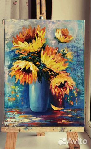 Картина маслом на холсте Цветы