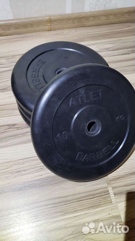 Блины для штанги 10 кг обрезиненные