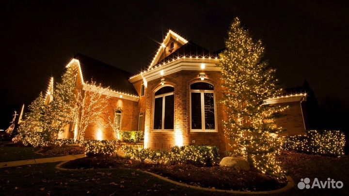 Украшение дома / Новогоднее освещение фасада