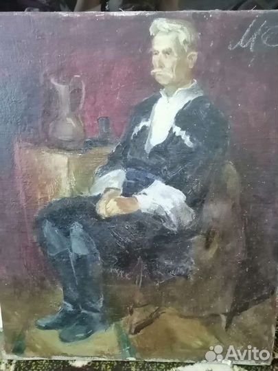 Старинная картина, холст, масло