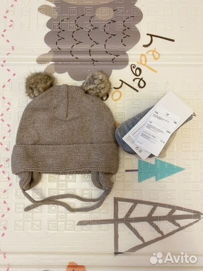 Шапка варежки детские hm 86-92