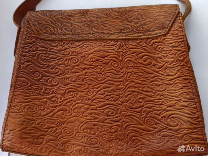 Женская сумка кожа тиснение винтаж