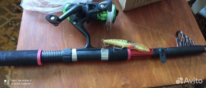 Набор для рыбалки Спиннинг 2м катушка леска воблер